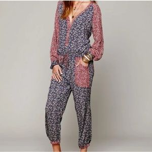 Free People Leia Floral Jumpsuit Floral size Small